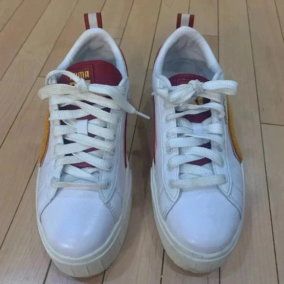 Puma Mayze Heritage Logo Platform  Womens White Sneakers Casual Shoes 9 US - Picture 3 of 10